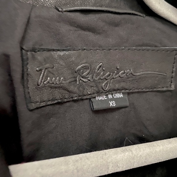 True Religion black leather jacket (lamb skin) XS - Picture 2 of 6